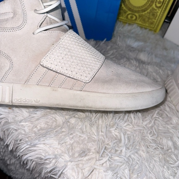 Adidas Shoes Mens 10 Tubular Invader Strap Running Sneakers Lace Up BB5038 White - Picture 5 of 13